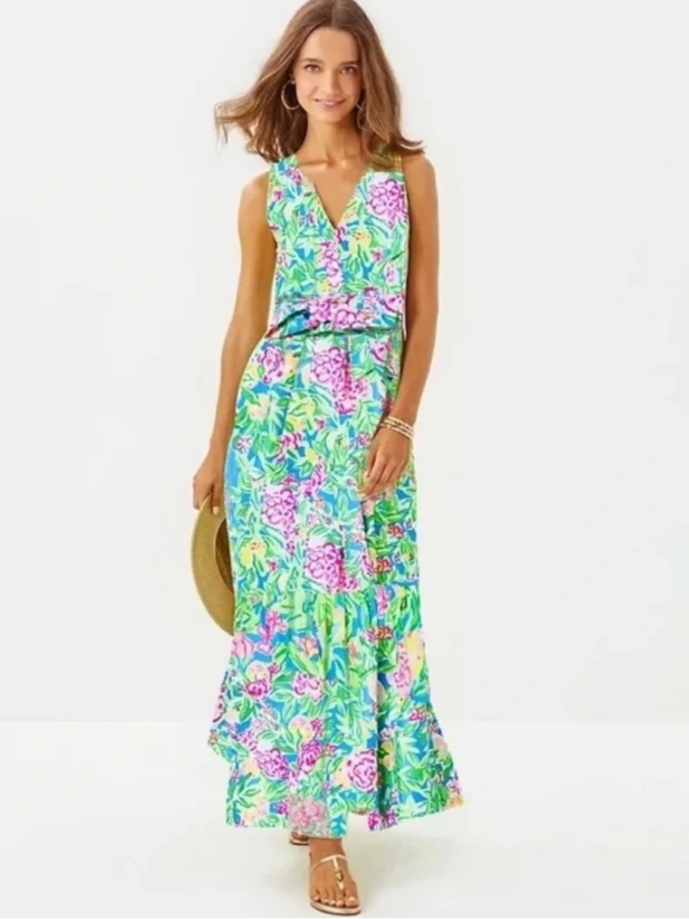NWT Lilly Pulitzer Pearce Maxi Dress in Grove Garden Large